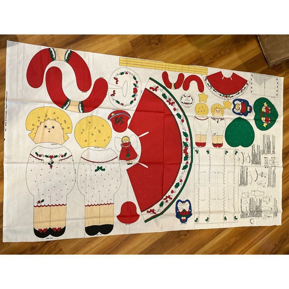 VTG 90s Daisy Kingdom SOFT CHRISTMAS ANGEL Doll Panel Ornaments